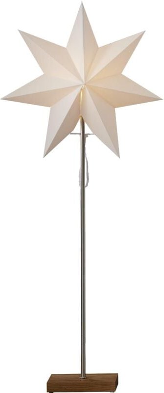 Papierstern Tott, stehend 7-zackig, 80cm inkl. E14 Fassung weiß/braun
