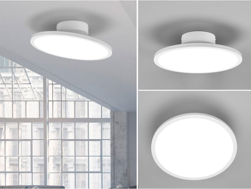 LED Deckenleuchte TRAY einflammig schwenkbar dimmbar Weiß, Ø 40cm