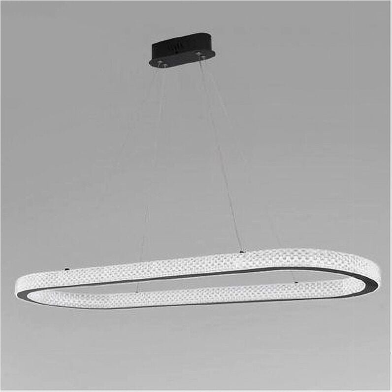 Trade Shop - LED-Pendelleuchte 82W oval horizontal Lampe schwarz Kristall 31982 -