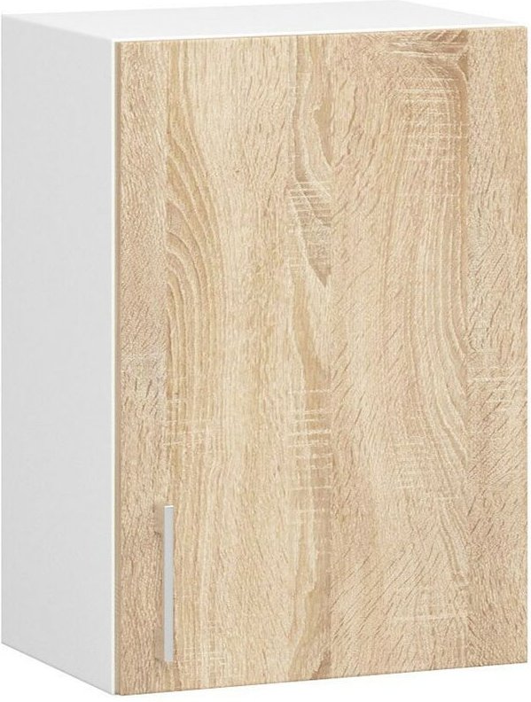 Hängeschrank Küchenschrank AKORD LIMA modular W40 Weiß 40 cm Tür 2 Ebenen Front Sonoma-Eiche B40 x H58 x T30,5 cm