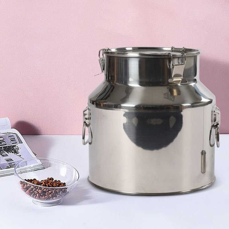 Milchkanne Edelstahl 22 Liter mit Steckdeckel und Tragebügel Transportkanne auslaufsicherer Deckel für die Lagerung von