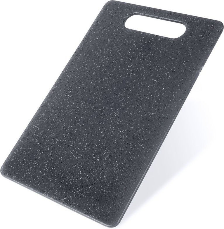 Cutting board in granite design with handle odor and liquid resistant
