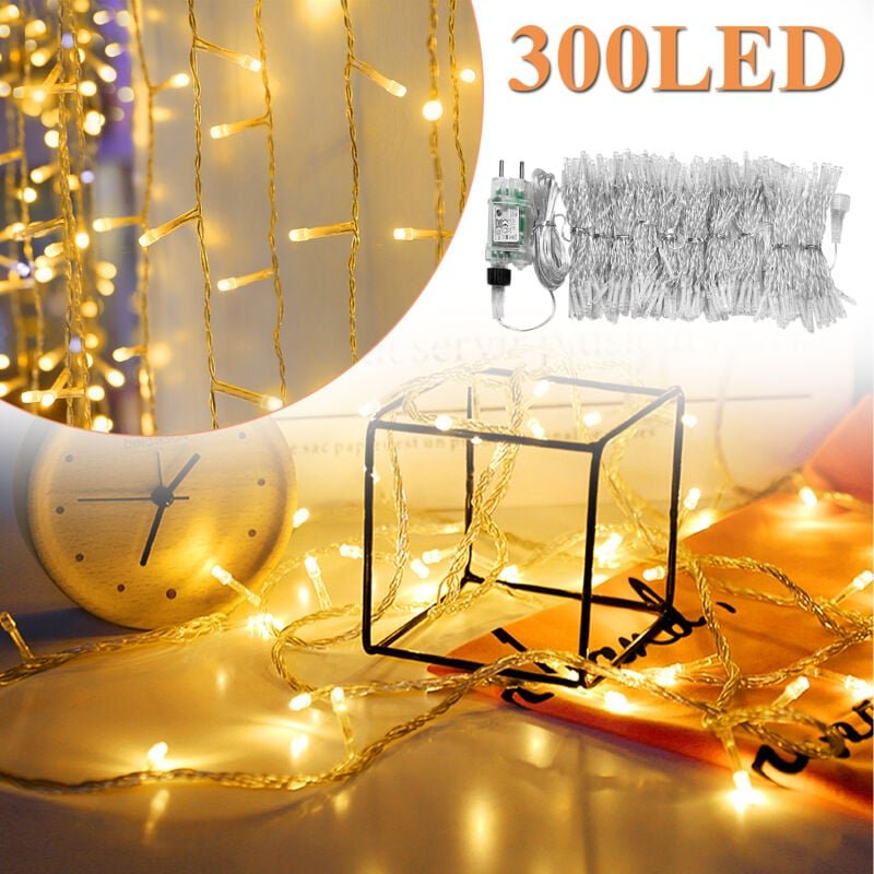 Froadp 3x3m LED Lichtervorhang 8 Modi mit Speicherfunktion Beleuchtung Deko Lichterkette für Hochzeit Party Weihnachten ...