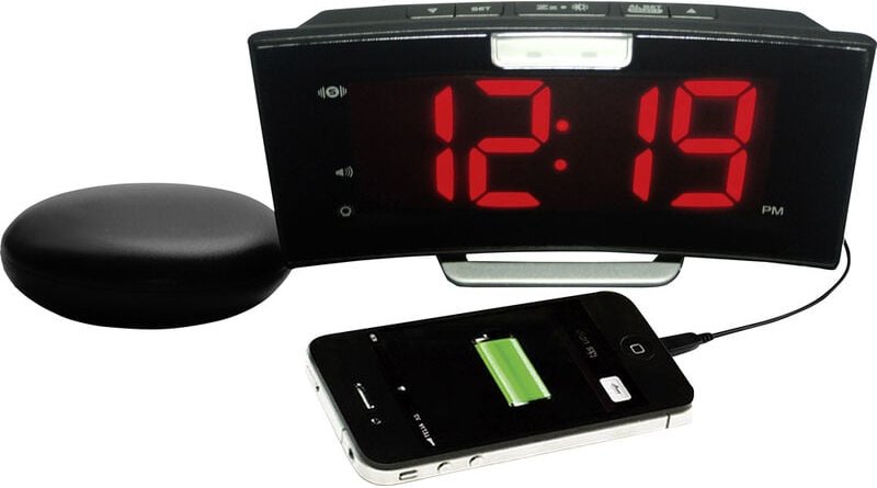 Geemarc - jwns-curveblkvde Quarz Wecker Schwarz Großes Display