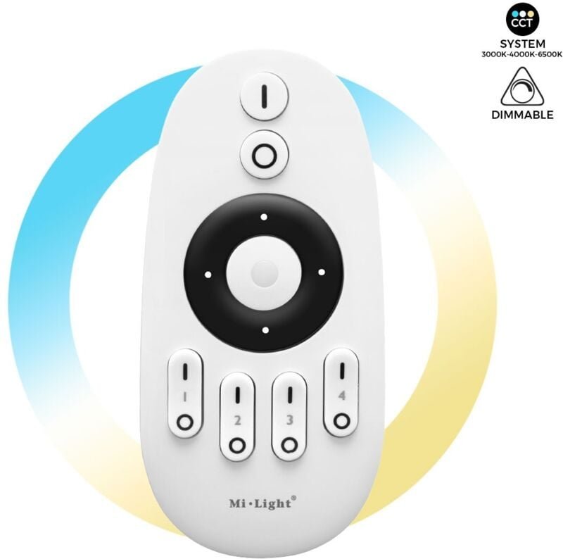 Mi Light - Fernbedienung rf für LED-Dimmer Einfarbig / cct 4 Zonen MiBoxer Fut007 Weiß