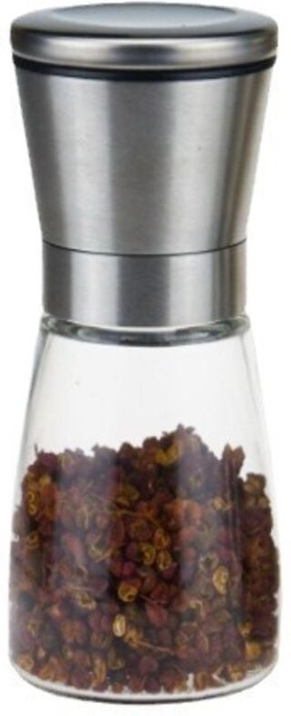 Coocheer - 2er-Set Salz- und Pfeffermühlen, gebürsteter Edelstahl und Glas, mit verstellbaren Keramikmahlwerken, ohne Ge...