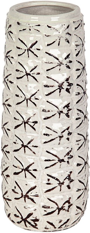 Weiße Keramikvase 10x10x26cm