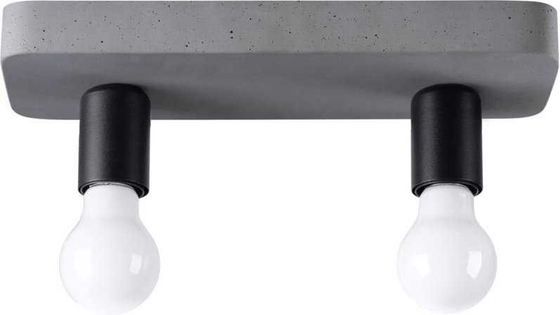 Sollux Tavo Industrielle halbbündige Deckenleuchte Grau 2x E27