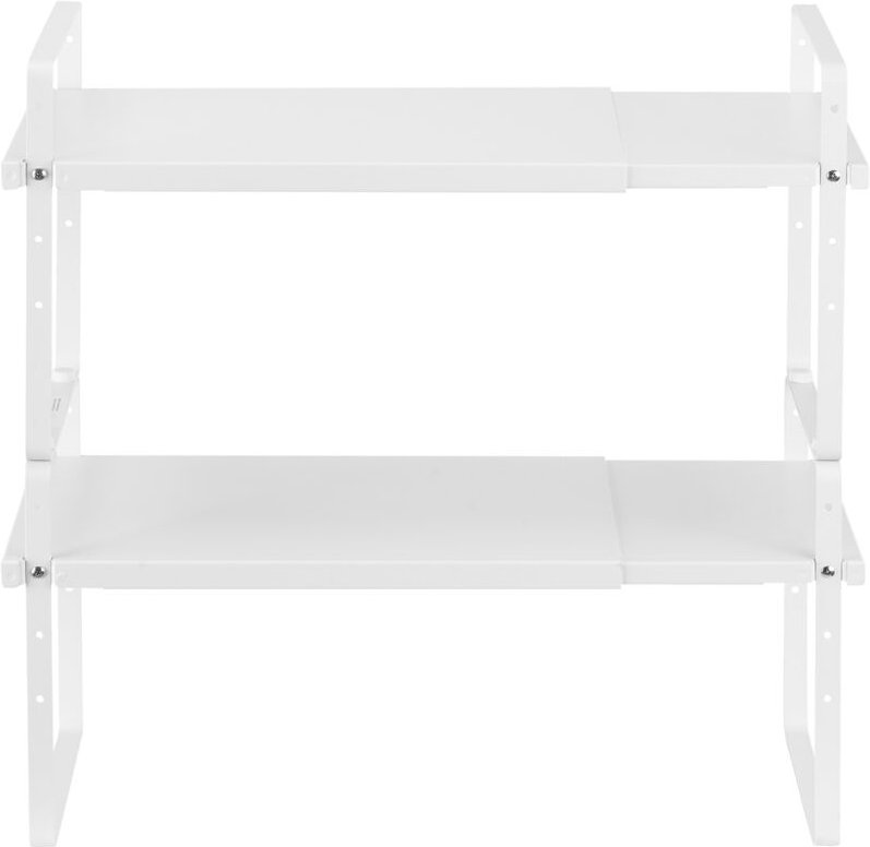 Mophorn - Verstellbares Gewürzregal mit 2 Ebenen und großem Fassungsvermögen, stapelbarer Organizer für Arbeitsplatte, i...