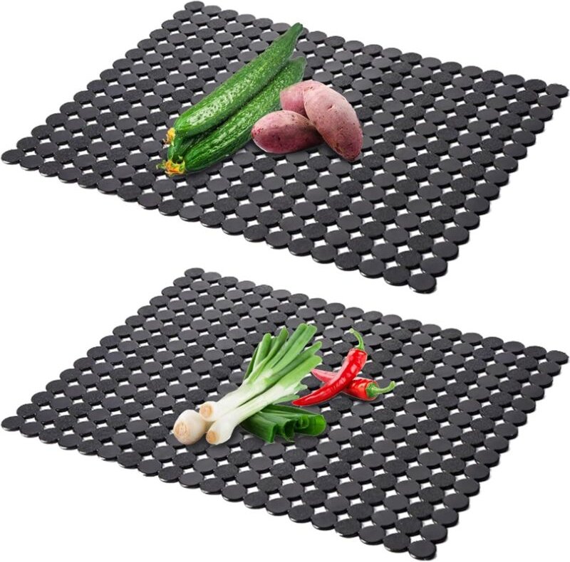 2-teilige Spülbeckenmatte, schwarz, zuschneidbar, schützt das Spülbecken vor Schmutz und Kratzern, für Besteck (40 x 30 ...