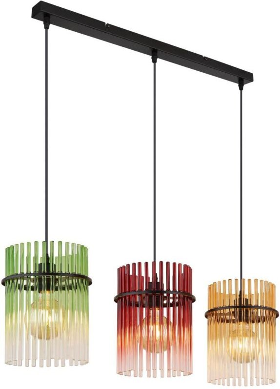 Pendelleuchte Hängelampe Esszimmerleuchte Glas 3-Flammig Deckenleuchte l 80 cm