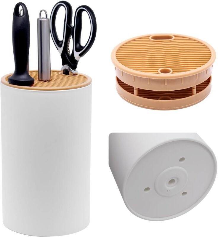 Messerhalter (Messer nicht enthalten), leerer Küchenmesserblock, runder Küchenmesser-Organizer, leere Messerblöcke zur P...