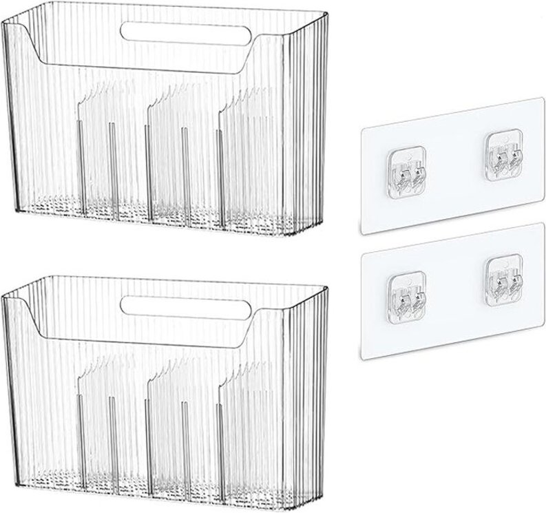 stücke Küche Schrank Tür Lagerung Box Wand-montiert Punch-freies Schrank Innen Kunststoff Membran Rack Bad Wc Lagerung r...