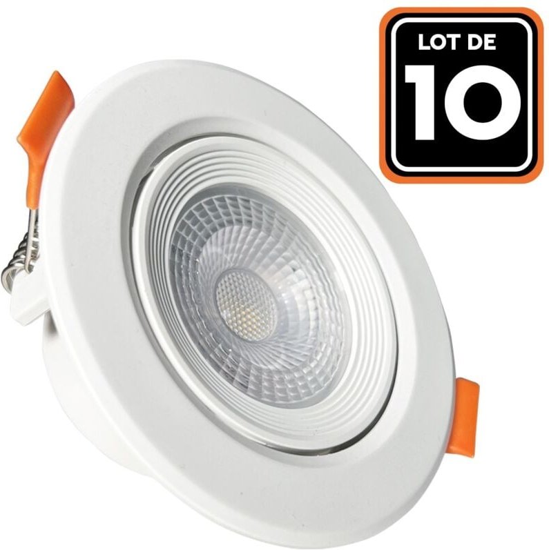 10er-Pack Runde 5W LED-Einbauleuchten - Warmweiß 3000K