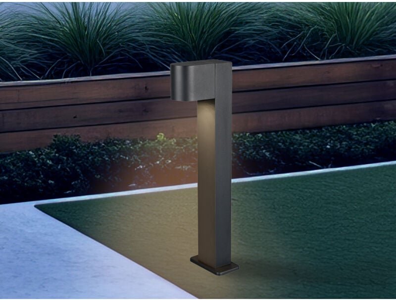 Meinewunschleuchte - led Sockelleuchte in Anthrazit mit Erdspieß, Höhe 50cm