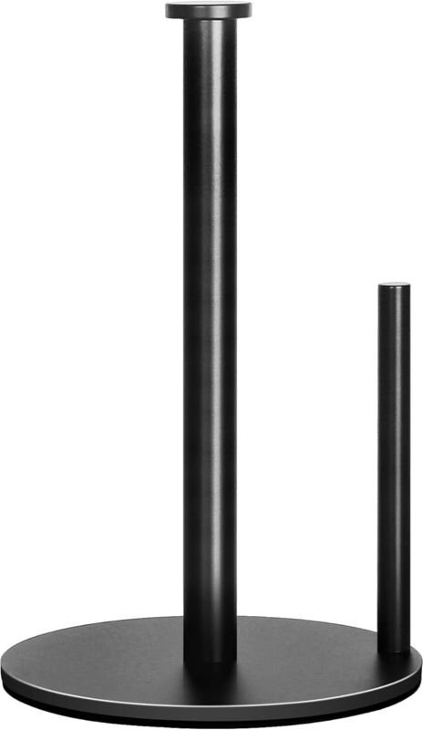 Schwarzer Papierhalter aus Edelstahl 17 x 17 x 30 cm, 1 Stück, für die Arbeitsplatte einer Bauernküche, geeignet für Sta...