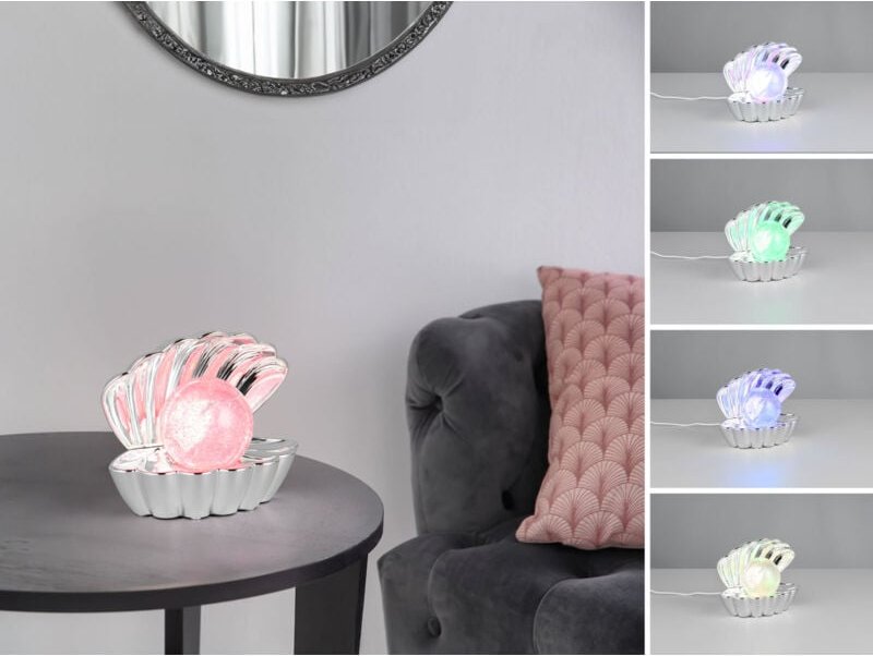Reality Leuchten - Kleine usb Muschel Tischlampe shelly mit rgb Beleuchtung, Höhe 14cm