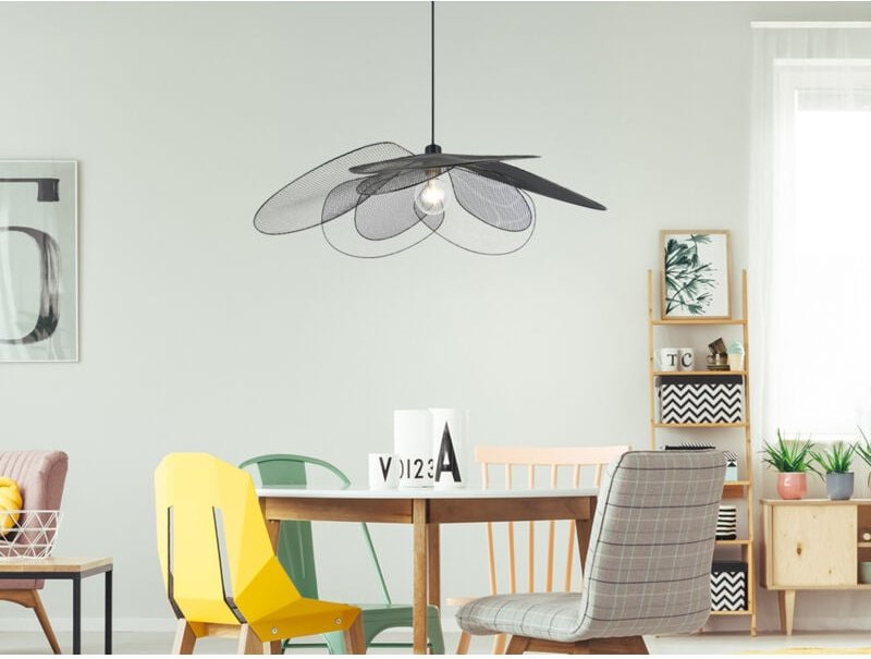 Große led Pendelleuchte mit ausgefallenem Gitter Lampenschirm, ø 87cm