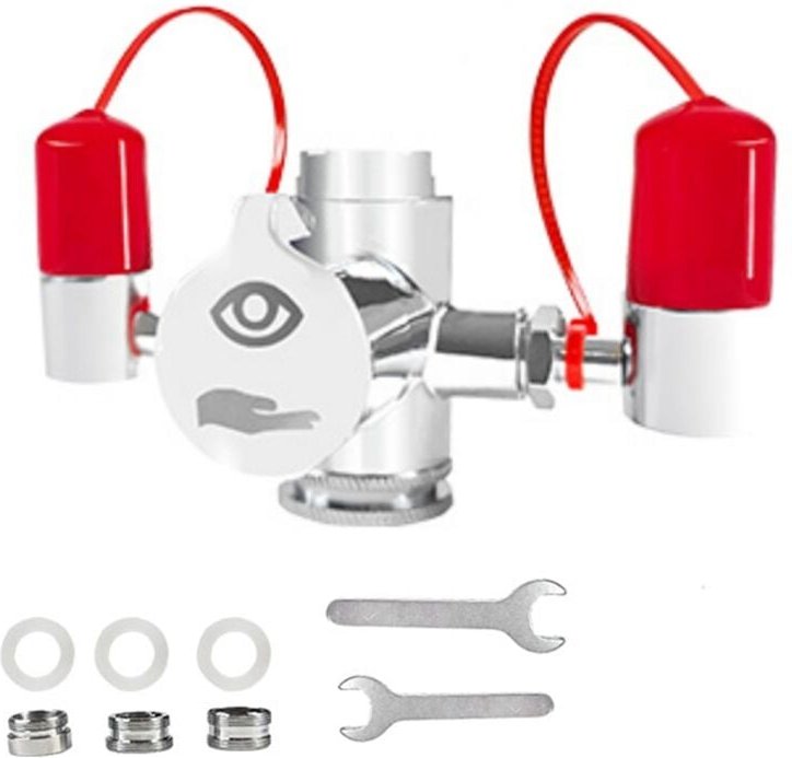 Am Wasserhahn Montierte Augendusche mit Abdeckung, Zuverlässige Erste-Hilfe-Augendusche für Den Notfall Zur Befestigung ...