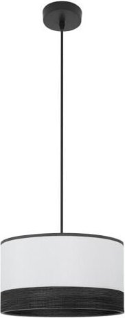 FABRILAMP Olga Anhänger 1xe27 Schwarz/weiß-schwarz-mad.black Regx30x30 Cm