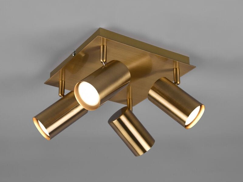 Thumbnail - Led Deckenstrahler Altmessing 4-flammig, Quadrat 24cm