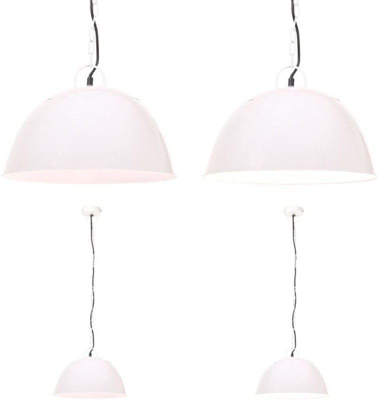 Hängelampe Vintage Industriestil 25 w Weiß Rund 41 cm E27 - Industrielampen - Vintagelampe - Hängeleuchte - Wohnraumbele...