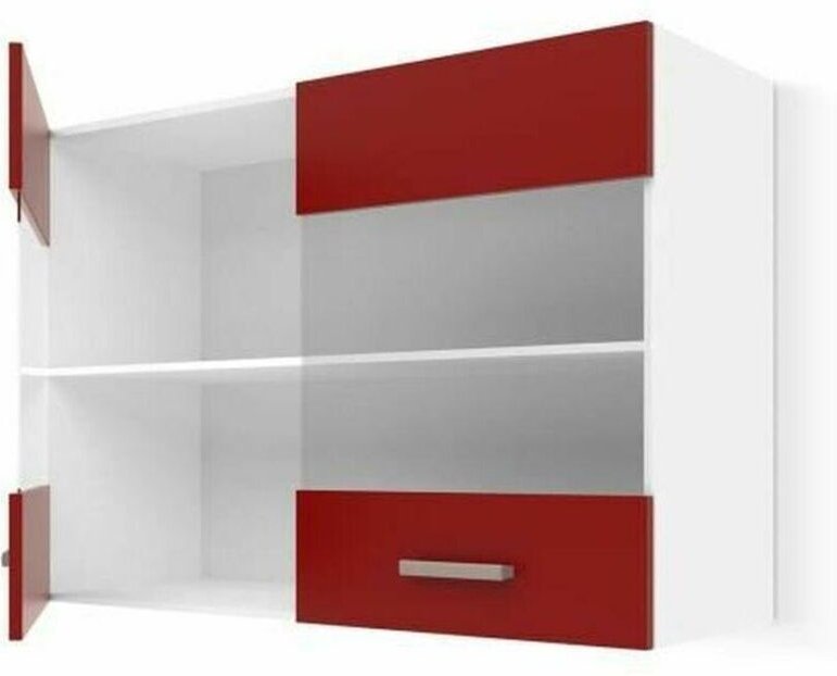 BigBuy ULTRA Hängeschrank Küche Rot Matt 80 cm