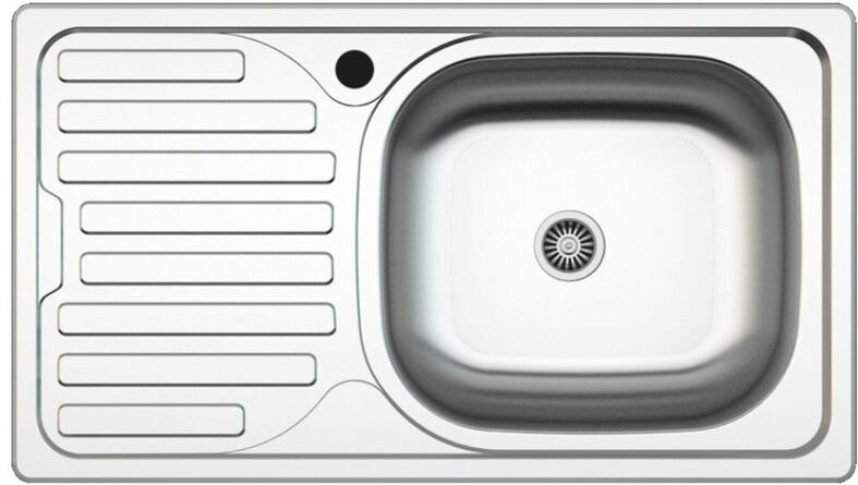 Einbauspüle SA07 mit linksseitigem Abtropfbecken 435x760 inox