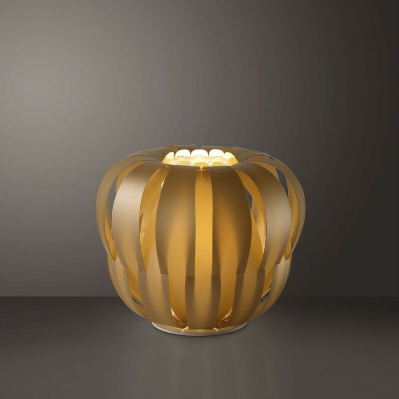 Linea Zero - New Gold Stehlampe aus weißem Metall Durchmesser 60 x 55h cm