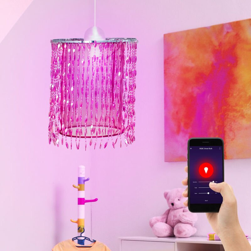 Kristall Hänge Decken Lampe dimmbar Kinder Leuchte steuerbar per Handy im Set inkl. RGB LED Leuchtmittel