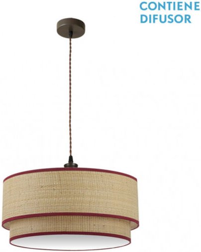 Fabrilamp Hängeleuchte 3Lights Dimmbar Natur/Rot Roque Modell