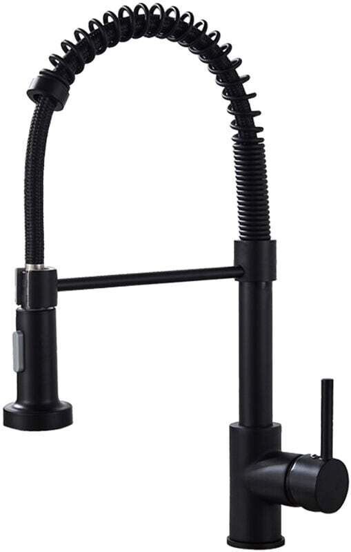 Drehbarer Küchenarmatur für Warm- und Kaltwasser mit Wassermischung – Federbelastete Armatur mit abnehmbarem Brausekopf,...