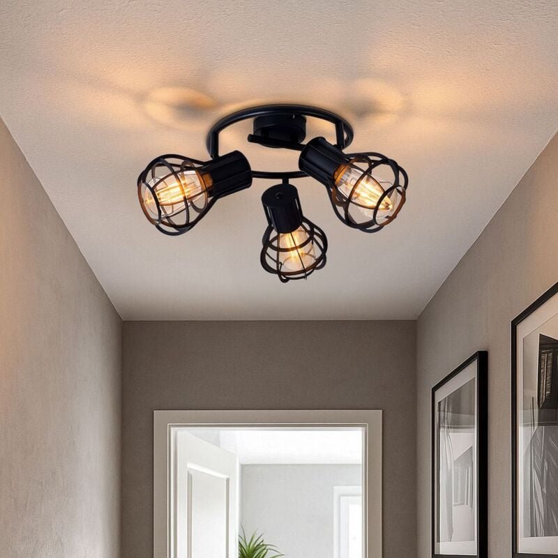 Decken Lampe Wohn Zimmer Strahler Rondell Spot Käfig Leuchte verstellbar Globo 15388-3