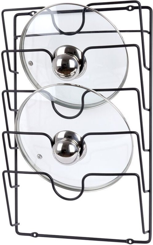 Deckelaufhänger Halter Küchenorganizer Metall Schwarz Wandhalterung