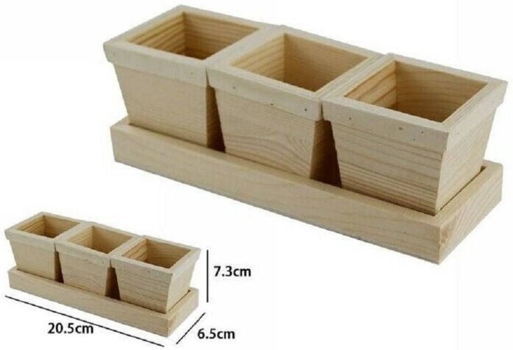 Trade Shop Traesio - Trade Shop - tris scatotoinkonten 3 pezza mit basis in natural decoupage 53455A -