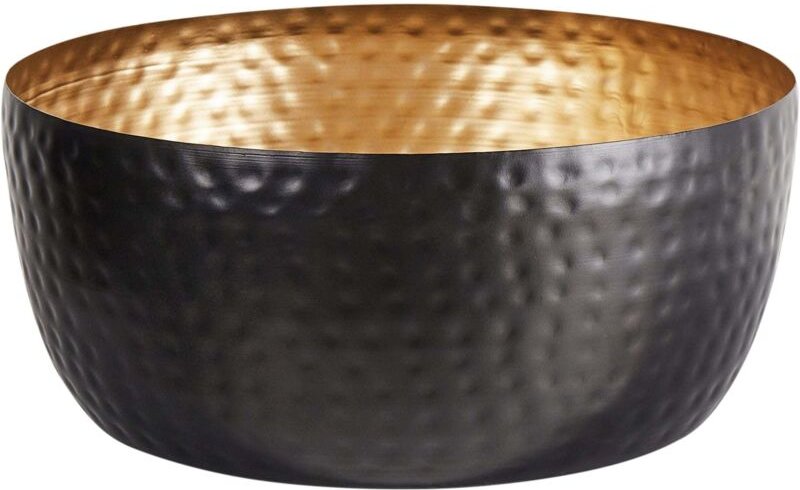 Beliani - Dekoschüssel Schwarz und Gold Eisen rund Wohnaccessoires Tischdekorationen Tischdeko Accessoires Dekoartikel