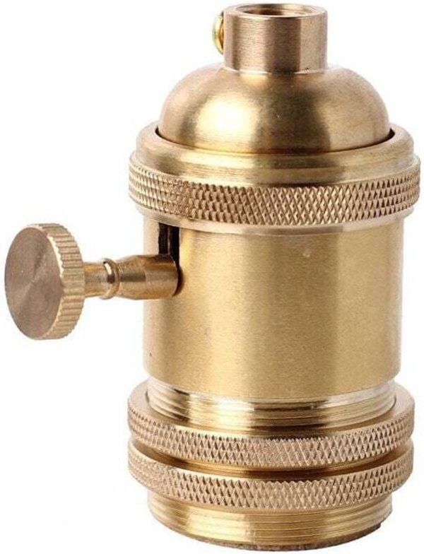 Vintage-Lampenfassung E26 E27 Lampenfassung mit Schalter, Kupfer, Messing, Kupferfarbe (Golden)