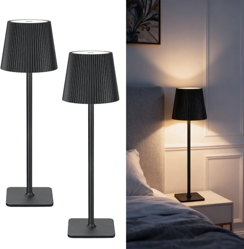 2er LED Tischlampe kabellos mit 5200mAh Akku