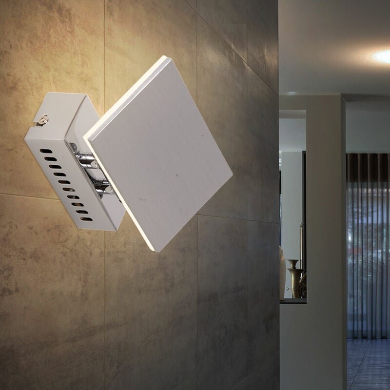 Wandlampe Flurleuchte led Wandleuchte Schlafzimmerlampe chrom Glas, Metall Aluminium, 1x led warmweiß, BxH 15x10 cm