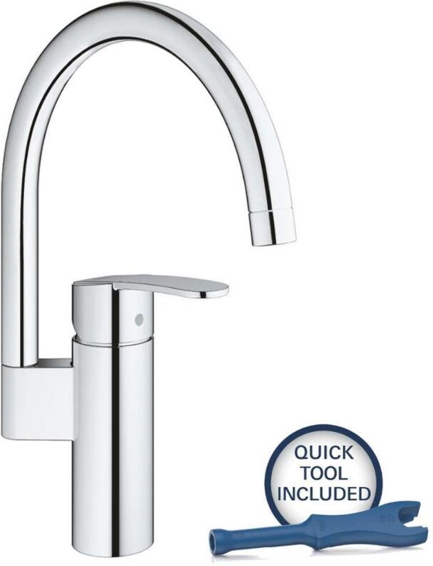 GROHE Wave Cosmopolitan Einhand-Spültischbatterie, 1/2 Chrom 32449001, Silber