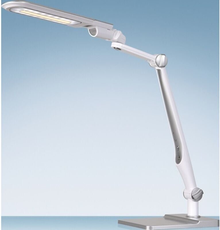 Schreibtischleuchte led Multiflex weiß/silber H.600mm m.Standfuß u.Klemme - 41-5010.715 - Styro