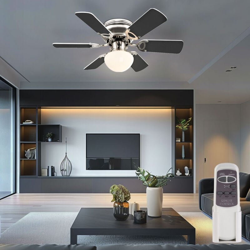 Deckenventilator Ventilator Deckenlampe Deckenleuchte Wohnzimmerlampe Holzventilator, Fernbedienung Zugschalter Flügel w...