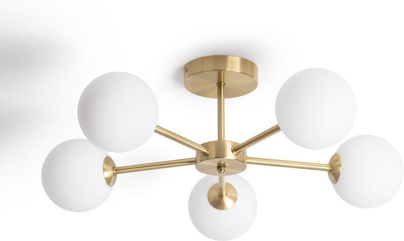 Efectoled - Deckenleuchte Metall und Glas Moonlight Messing 5 Spots Gold