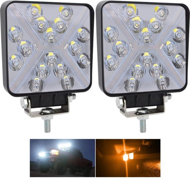 LED-Arbeitsscheinwerfer, 12 V, 48 W, 4 Zoll, LED-Strahler, Auto-Außenbereich, IP67, Spot-Flutlicht, LED-Nebelscheinwerfe...