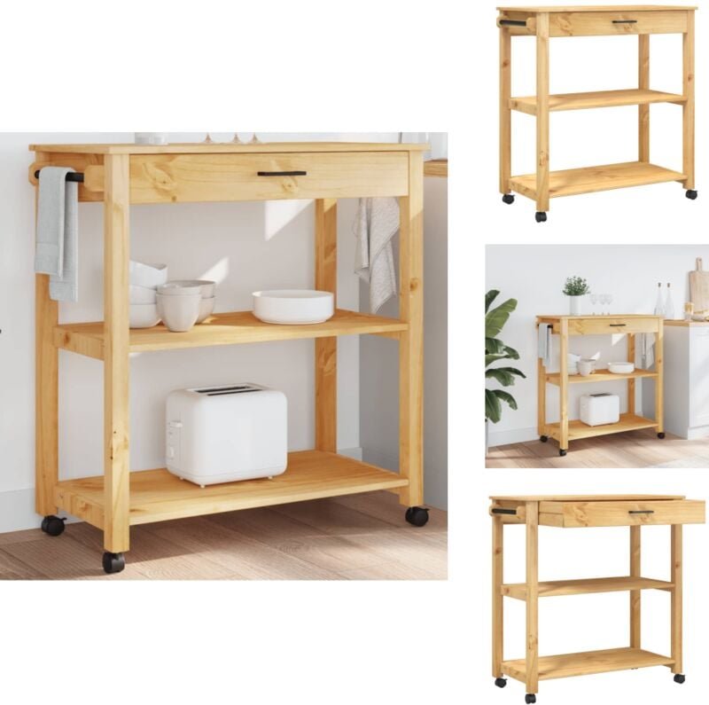 Küchenwagen MONZA 84x40x90 cm Massivholz Kiefer - Holz Küchenwagen - Küchenschrank - Vintage Möbel - Kücheninsel - Mobil...