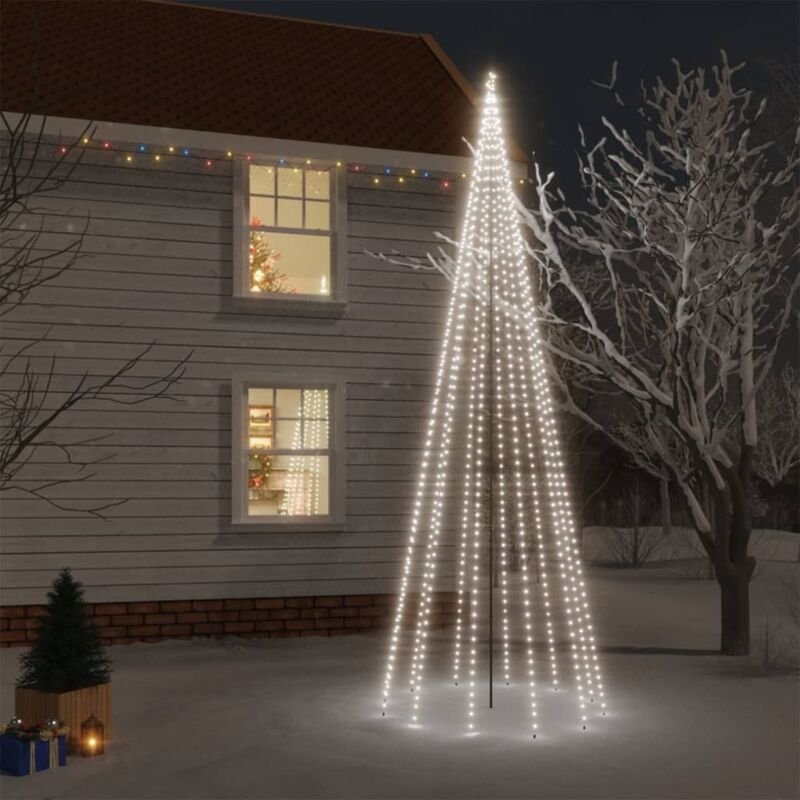 LED-Weihnachtsbaum mit Erdnägeln Kaltweiß 732 LEDs 500 cm vidaXL