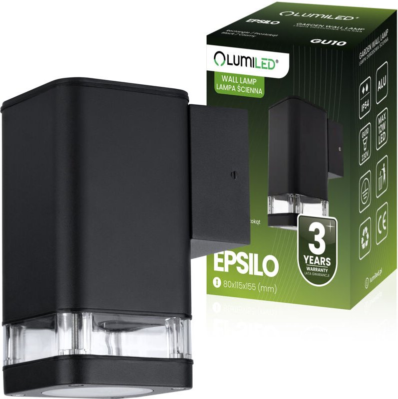 Gartenleuchte, Fassadenwandleuchte GU10 LED IP54 EPSILO LUMILED