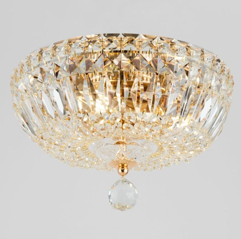 Maytoni - Deckenlampe Deckenleuchte Kristallleuchte Wohnzimmerlampe Metall gold b 30cm