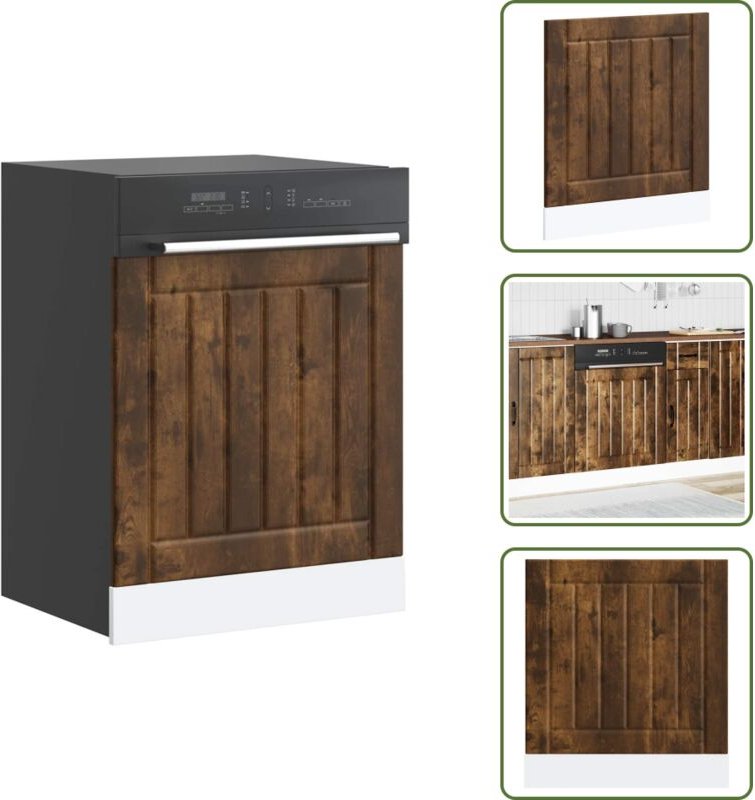 The Living Store - vidaXL Geschirrspülerblende Lucca Räuchereiche Holzwerkstoff