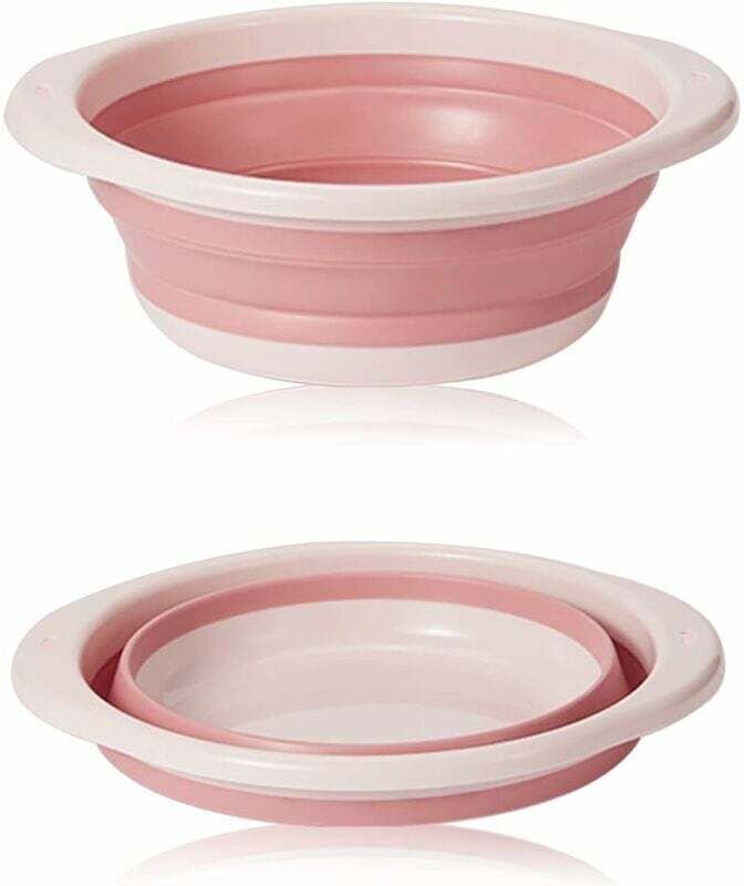 ZVD Zusammenklappbares Waschbecken, Faltbares Waschbecken, Multifunktionale Mittelrunde Faltbare Geschirrschüssel, Platz...